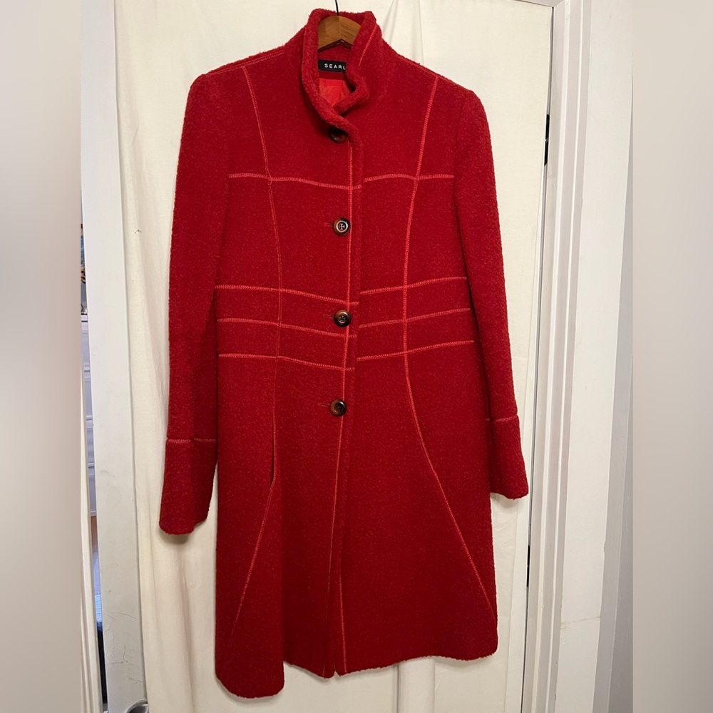 Luxurious Searle Women’s Red Wool Coat Sz8
